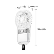 Load image into Gallery viewer, Transparent Card Pocket Fan With Seven-Color Ambient Light USB Charging Portable Handheld High-Wind Fan