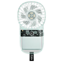 Load image into Gallery viewer, Transparent Card Pocket Fan With Seven-Color Ambient Light USB Charging Portable Handheld High-Wind Fan