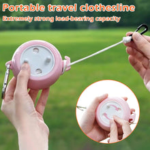 Load image into Gallery viewer, Portable Travel Clothesline Retractable No-Drill Hanging Rope with Hooks for Outdoor Camping Hotel Dormitory