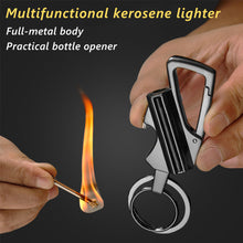 Load image into Gallery viewer, Multi-Functional Bottle Opener Kerosene Lighter Match With Hanging Buckle Outdoor Waterproof Emergency EDC Tool