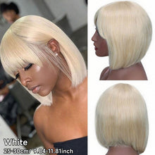 Load image into Gallery viewer, Short Bob Wigs Hair Bangs Headband Bob Wig Natural and Realistic Fashionable Short Hair Headband Straight Hair Wig