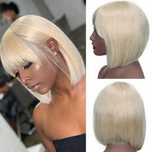 Load image into Gallery viewer, Short Bob Wigs Hair Bangs Headband Bob Wig Natural and Realistic Fashionable Short Hair Headband Straight Hair Wig