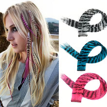 Load image into Gallery viewer, Stripe Printed Hair Colorful Long Straight Hair Pieces Synthetic Clip-in Hair Extensions Synthetic Straight Hair Wig for Daily Use Party