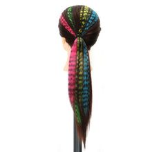 Load image into Gallery viewer, Stripe Printed Hair Colorful Long Straight Hair Pieces Synthetic Clip-in Hair Extensions Synthetic Straight Hair Wig for Daily Use Party