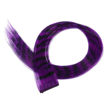 Load image into Gallery viewer, Stripe Printed Hair Colorful Long Straight Hair Pieces Synthetic Clip-in Hair Extensions Synthetic Straight Hair Wig for Daily Use Party