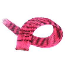 Load image into Gallery viewer, Stripe Printed Hair Colorful Long Straight Hair Pieces Synthetic Clip-in Hair Extensions Synthetic Straight Hair Wig for Daily Use Party
