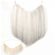 Load image into Gallery viewer, Synthetic Long Straight U-Shaped Half Head Wig Piece for Women Black Brown Clips in Hair Extension Natural Fake Hairpieces