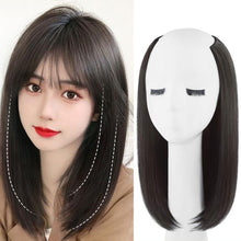Load image into Gallery viewer, Synthetic Long Straight U-Shaped Half Head Wig Piece for Women Black Brown Clips in Hair Extension Natural Fake Hairpieces