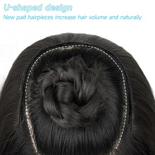 Load image into Gallery viewer, Synthetic Long Straight U-Shaped Half Head Wig Piece for Women Black Brown Clips in Hair Extension Natural Fake Hairpieces