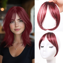 Load image into Gallery viewer, Eight Character Bangs Hair Clip Women's Top Hair Replacement Fluffy Seamless Bangs Hair Clip Women Girl Wig False Hair Piece