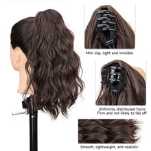 Load image into Gallery viewer, Premium Synthetic Curly Claw Clip in Ponytail Daily Use Blonde Short Hairpiece Fluffy False Hair Lady Pigtail Hair Extensions