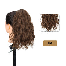 Load image into Gallery viewer, Premium Synthetic Curly Claw Clip in Ponytail Daily Use Blonde Short Hairpiece Fluffy False Hair Lady Pigtail Hair Extensions