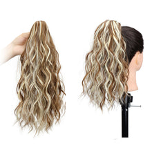 Load image into Gallery viewer, Premium Synthetic Curly Claw Clip in Ponytail Daily Use Blonde Short Hairpiece Fluffy False Hair Lady Pigtail Hair Extensions