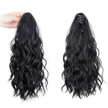 Load image into Gallery viewer, Premium Synthetic Curly Claw Clip in Ponytail Daily Use Blonde Short Hairpiece Fluffy False Hair Lady Pigtail Hair Extensions