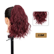 Load image into Gallery viewer, Premium Synthetic Curly Claw Clip in Ponytail Daily Use Blonde Short Hairpiece Fluffy False Hair Lady Pigtail Hair Extensions
