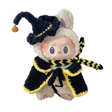 Load image into Gallery viewer, Miniature Halloween Hand-knitted Magic Academy Style Costume with Hat Scarf for 17cm Labubu Cute DIY Doll Clothes Lovely Outfit Gifts