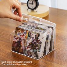 Load image into Gallery viewer, Blind Box Photo Card Storage Case Acrylic Transparent Holder for Pop Mart Name Cards Compartment Flip-Lid Organizer Box