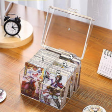 Load image into Gallery viewer, Blind Box Photo Card Storage Case Acrylic Transparent Holder for Pop Mart Name Cards Compartment Flip-Lid Organizer Box