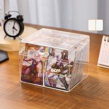 Load image into Gallery viewer, Blind Box Photo Card Storage Case Acrylic Transparent Holder for Pop Mart Name Cards Compartment Flip-Lid Organizer Box