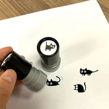 Load image into Gallery viewer, 4 Styles Cute Cartoon Stamps Lovely Small Black Cat Stamp DIY Scrapbooking Decoration Diary Collage Stationery