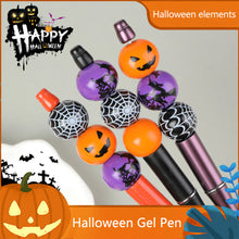 Load image into Gallery viewer, Pumpkin Spider Witch Halloween Devil Alien Theme DIY Beaded Ballpoint Pen&Wooden Silicone Bead Pendant Set