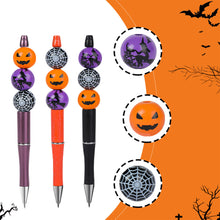 Load image into Gallery viewer, Pumpkin Spider Witch Halloween Devil Alien Theme DIY Beaded Ballpoint Pen&Wooden Silicone Bead Pendant Set