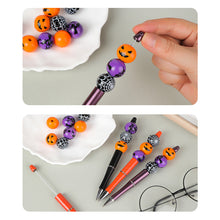 Load image into Gallery viewer, Pumpkin Spider Witch Halloween Devil Alien Theme DIY Beaded Ballpoint Pen&Wooden Silicone Bead Pendant Set