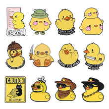 Load image into Gallery viewer, Cute Yellow Duck Enamel Pins Cartoon Cowboy Duck Lovely Animal Collection Brooches Lapel Badge Jewelry Gifts For Friends