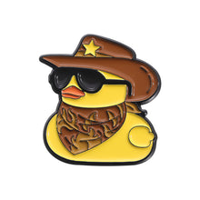 Load image into Gallery viewer, Cute Yellow Duck Enamel Pins Cartoon Cowboy Duck Lovely Animal Collection Brooches Lapel Badge Jewelry Gifts For Friends