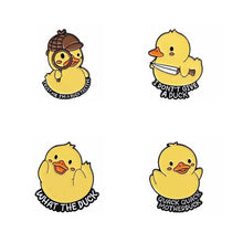 Load image into Gallery viewer, Cute Yellow Duck Enamel Pins Cartoon Cowboy Duck Lovely Animal Collection Brooches Lapel Badge Jewelry Gifts For Friends