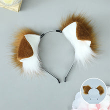 Load image into Gallery viewer, Furry Anime Dog Ear Headband Tail Cartoon Comic-Con Cosplay Accessories Plush Simulation Animal Ears Tail