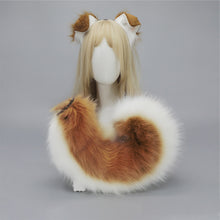 Load image into Gallery viewer, Furry Anime Dog Ear Headband Tail Cartoon Comic-Con Cosplay Accessories Plush Simulation Animal Ears Tail