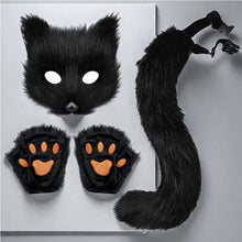 Load image into Gallery viewer, Foxes Mask+Tail +Gloves Set Halloween Cosplays Costume Accessorie Theme Party Dress Up Props Carnival Party Costumes Accessories