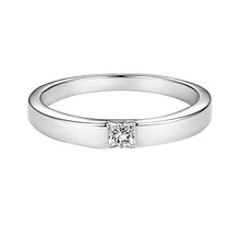 Load image into Gallery viewer, Sparkling Moissanite Couple Rings Set Classic S925 Sterling Silver Fixed Size Engagement Ring with Bow Gift Box