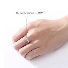 Load image into Gallery viewer, Sparkling Moissanite Couple Rings Set Classic S925 Sterling Silver Fixed Size Engagement Ring with Bow Gift Box