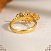 Load image into Gallery viewer, Vintage Enamel Pearl Ring S925 Silver Women's Jewelry with Gift Box Certificate Luxury Chinese Style Red Agate Ring