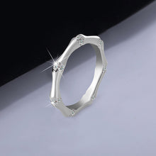 Load image into Gallery viewer, Luxury Bamboo Design Moissanite Ring S925 Sterling Silver Elegant Couple Rings for Wedding Engagement Minimalist Matching Rings