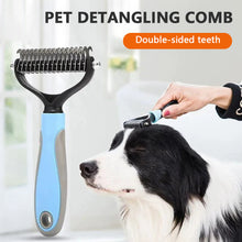 Load image into Gallery viewer, Pet Detangling Comb Dog Dematting Cat Grooming Brush Deshedding Tool Stainless Steel Anti-Slip Handle For Mats and Tangles Pet Cleaning Supplies