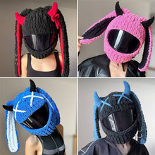 Load image into Gallery viewer, Motorcycle Helmet Covers Helmet Decorations Full Rabbit Plush Motocross Full Face Off Road Helmet Decoration Styling