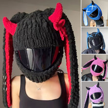 Load image into Gallery viewer, Motorcycle Helmet Covers Helmet Decorations Full Rabbit Plush Motocross Full Face Off Road Helmet Decoration Styling