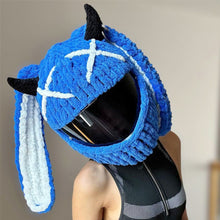 Load image into Gallery viewer, Motorcycle Helmet Covers Helmet Decorations Full Rabbit Plush Motocross Full Face Off Road Helmet Decoration Styling