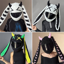 Load image into Gallery viewer, Universal Plush Motorcycle Helmet Cover for Full Rabbit Plush Helmet Covers for Christmas Gifts Motorcycle Helmet Decoration Styling