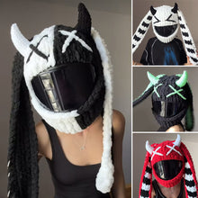 Load image into Gallery viewer, Universal Plush Motorcycle Helmet Cover for Full Rabbit Plush Helmet Covers for Christmas Gifts Motorcycle Helmet Decoration Styling