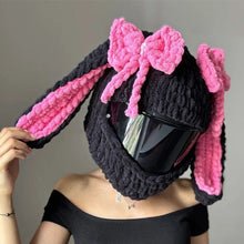 Load image into Gallery viewer, Motorcycle Helmet Covers Helmet Plush Bow Rabbit Ears Decorations Motocross Full Face Off Road Helmet Decoration Styling