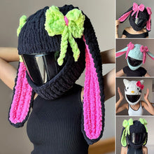 Load image into Gallery viewer, Motorcycle Helmet Covers Helmet Plush Bow Rabbit Ears Decorations Motocross Full Face Off Road Helmet Decoration Styling