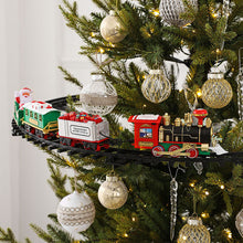 Load image into Gallery viewer, Animated Christmas Tree Train Hanging Electric Train Set Steam and Light Express Train Santa Claus Train Set Christmas Ornament Train