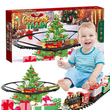 Load image into Gallery viewer, Animated Christmas Tree Train Hanging Electric Train Set Steam and Light Express Train Santa Claus Train Set Christmas Ornament Train
