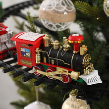 Load image into Gallery viewer, Animated Christmas Tree Train Hanging Electric Train Set Steam and Light Express Train Santa Claus Train Set Christmas Ornament Train