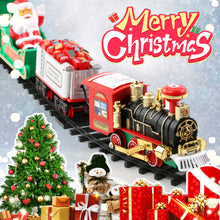 Load image into Gallery viewer, Animated Christmas Tree Train Hanging Electric Train Set Steam and Light Express Train Santa Claus Train Set Christmas Ornament Train