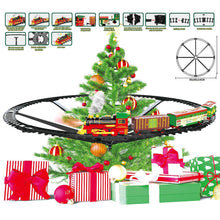 Load image into Gallery viewer, Animated Christmas Tree Train Hanging Electric Train Set Steam and Light Express Train Santa Claus Train Set Christmas Ornament Train